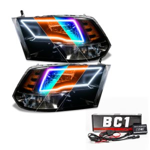 RAM 1500 Sport Headlight Halo Kits - ORACLE Lighting - Pre-Assembled ColorSHIFT with SWITCHBACK, Black Housing - `09-`18